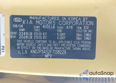 2015 Kia Soul + z USA, uszkodzony, nr VIN KNDJP3A52F7138229